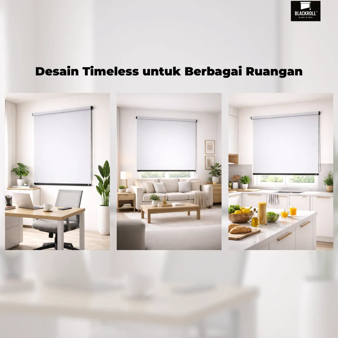 Roller blinds Blackroll di ruang tamu